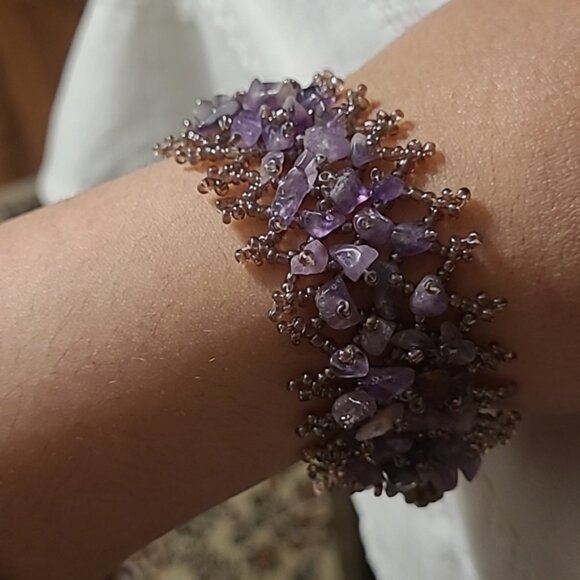 Purple Beaded Bracelet - Picture 1 of 4
